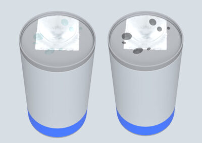 Kontrolle auf Unversehrtheit und Vollständigkeit von Kartondosen